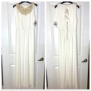 Badgley Mischka Embellished Crepe Gown bridal